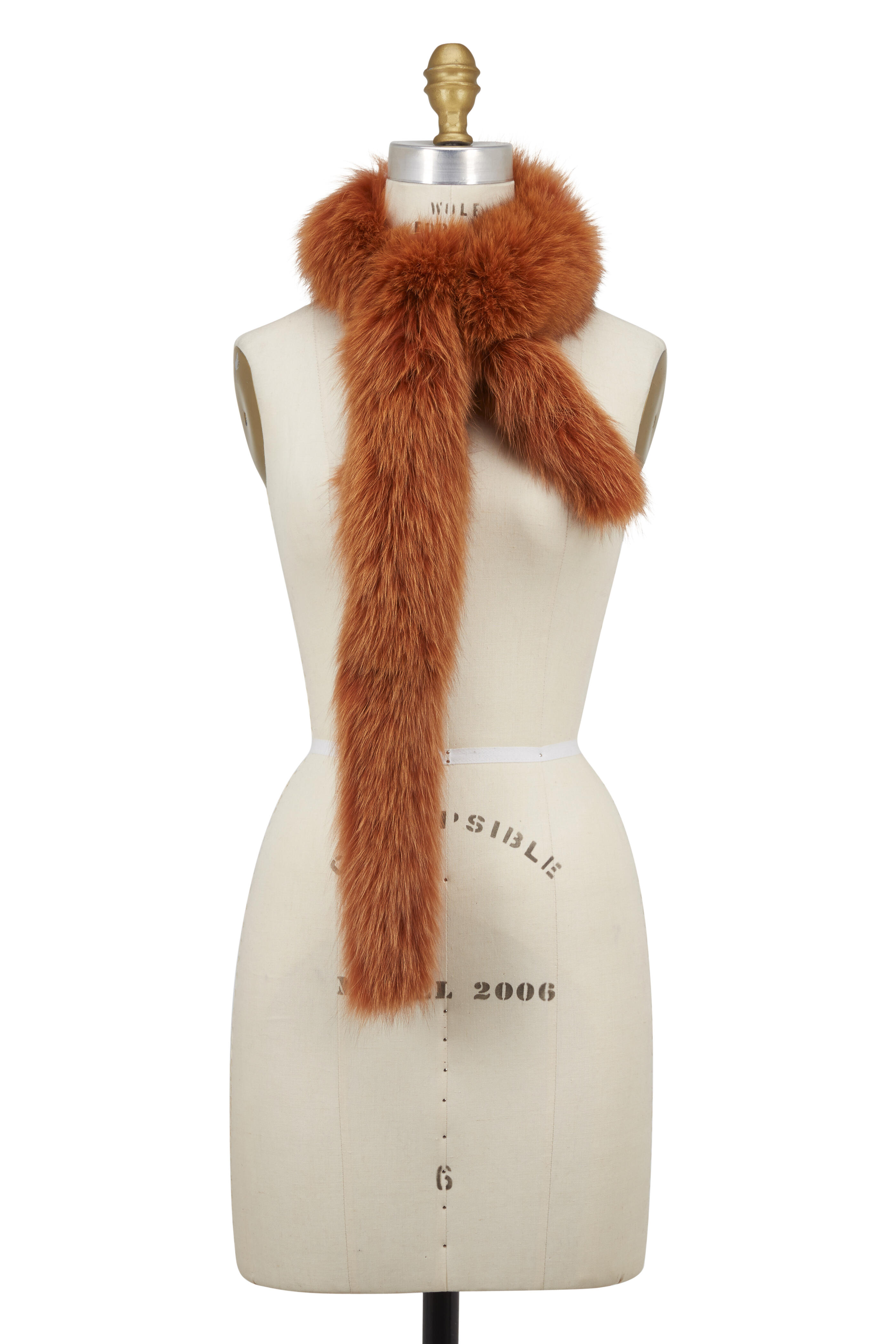 Viktoria Stass - Rust Fox Fur Skinny Scarf