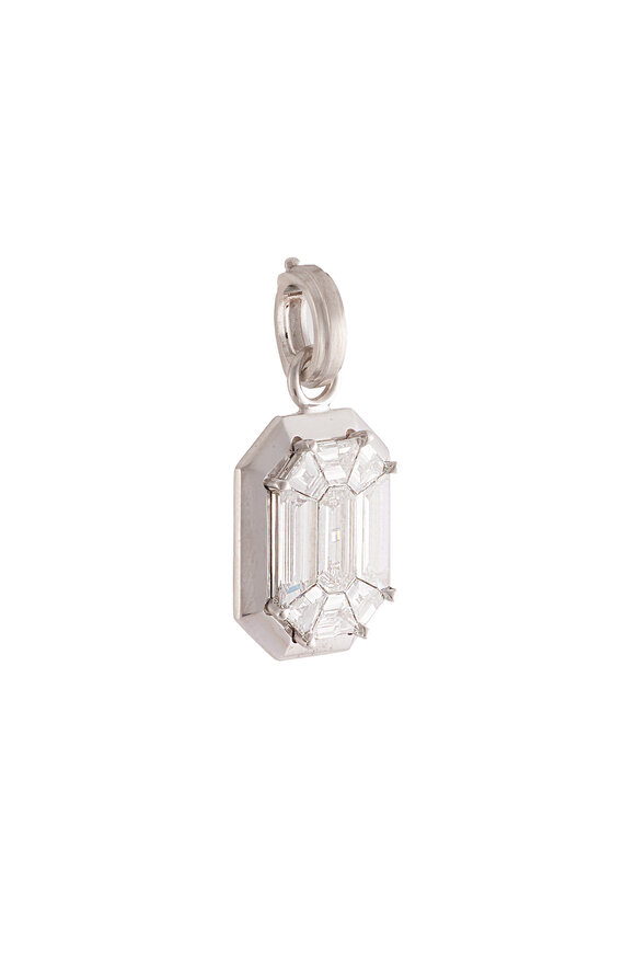 Sylva & Cie 18k White Gold Mosaic Diamond Pendant - view 1