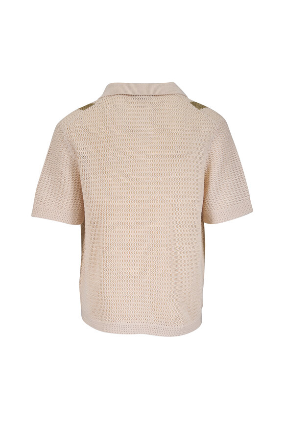 Vince Dark Blanco & Desert Brush Stripe Crochet Shirt - view 2
