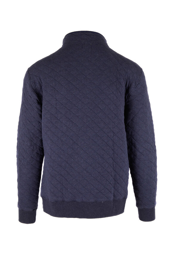 Faherty Brand - Epic Navy Mélange Quilted Fleece Pullover