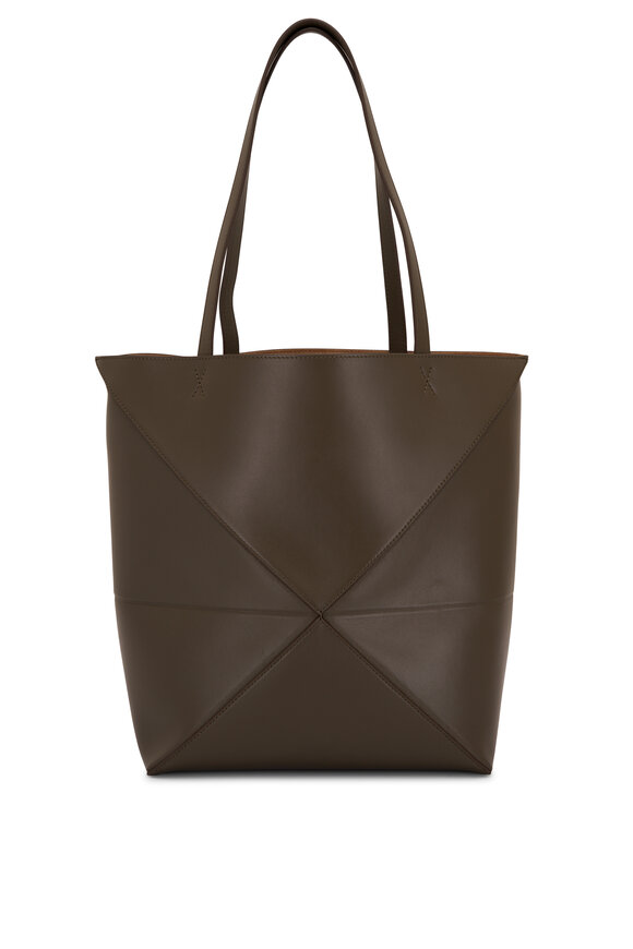 Loewe - Medium Puzzle Dark Khaki Green Leather Tote