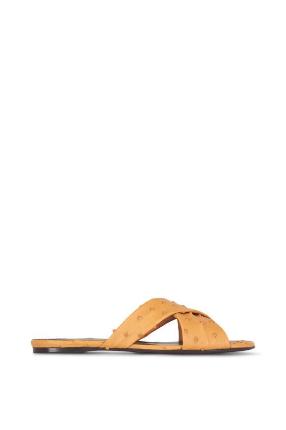 Khaite Liria Chestnut Leather Flat Sandal - view 3