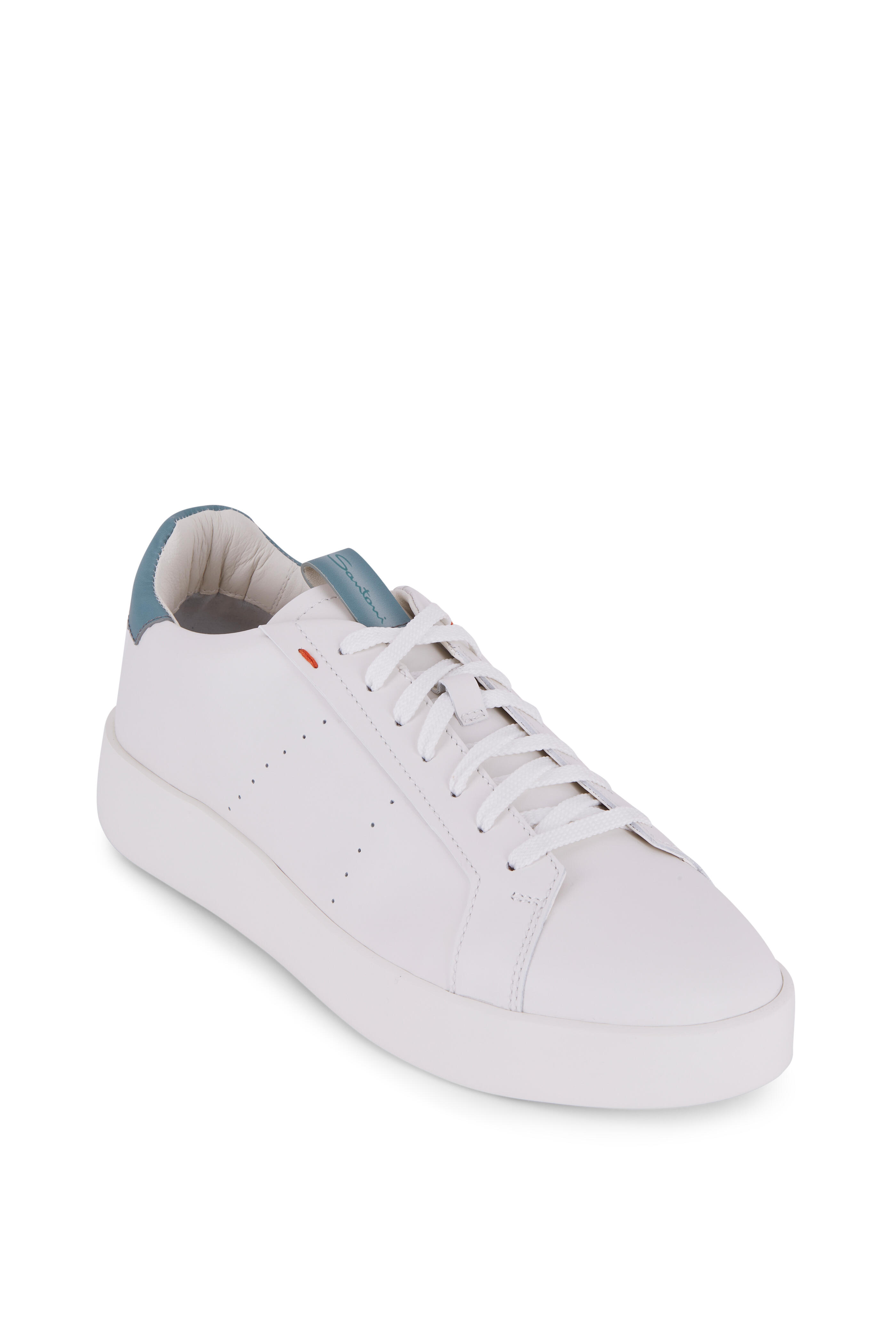 Santoni clearance white sneakers