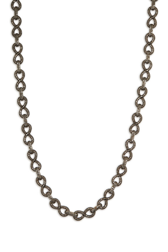 Loren Jewels - Sterling Silver Pavé-Set Diamonds Link Necklace