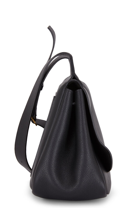 The Row - Black Grained Leather Small Mail Bag