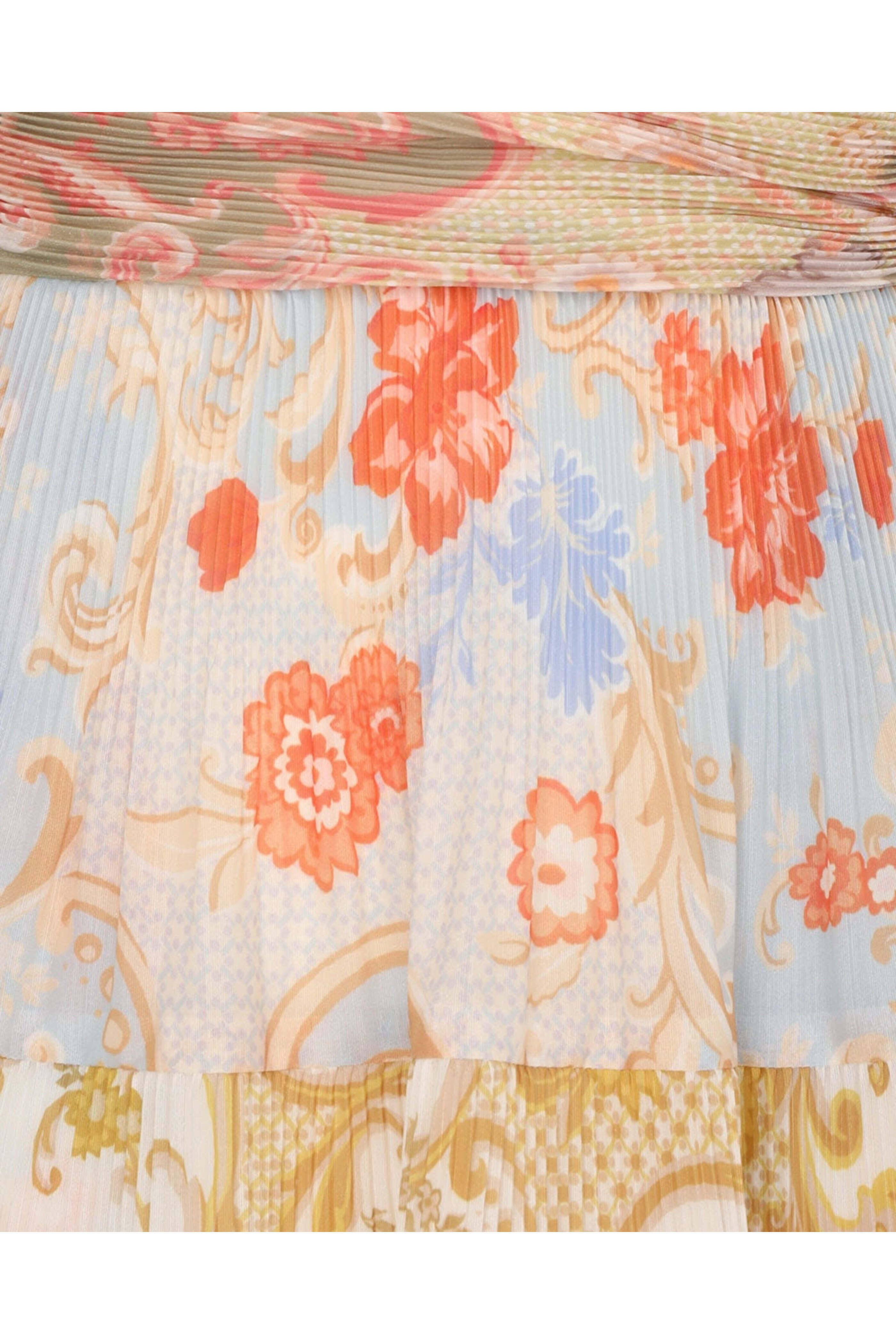 zimmermann postcard pleated midi dress Zimmerman Pink Multicolor Floral Print Postcard Pleated Organza Midi Dress XS