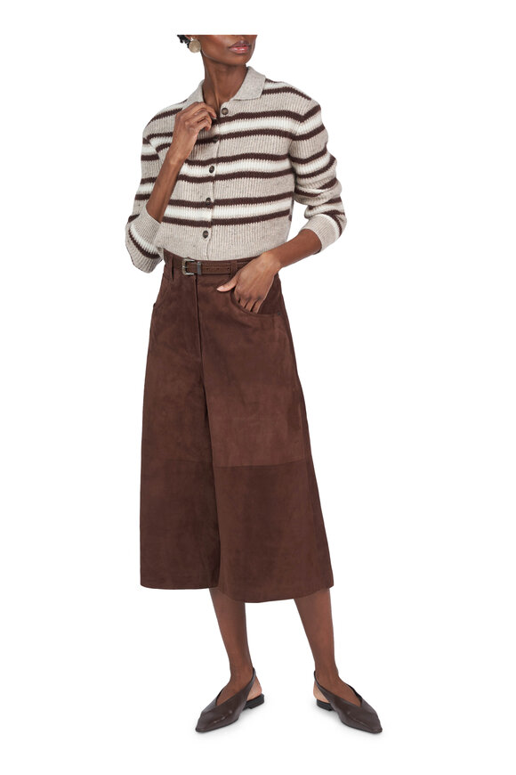 Brunello Cucinelli Dark Brown Leather Drawstring Crossbody - view 5
