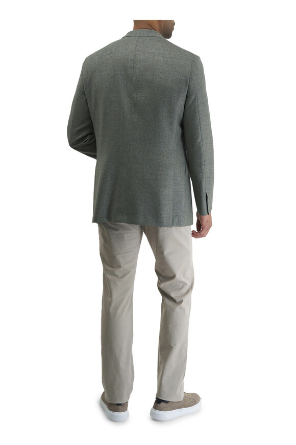 Brioni - Hopsack Solid Sage Sportcoat