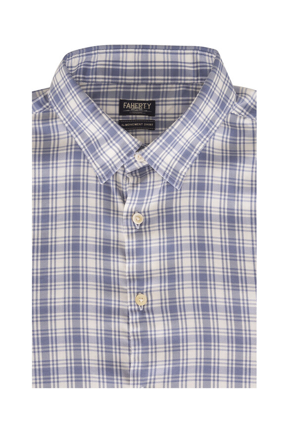 Faherty Brand Movement™ Light Blue Plaid Sport Shirt - view 1