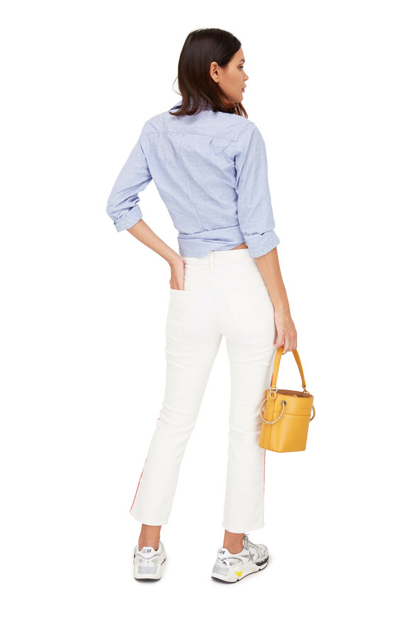 Mother - The Mid-Rise Dazzler Off White Stripe Jean