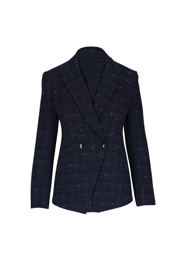 Veronica Beard Rickie Blue & White Tweed Dickey Jacket