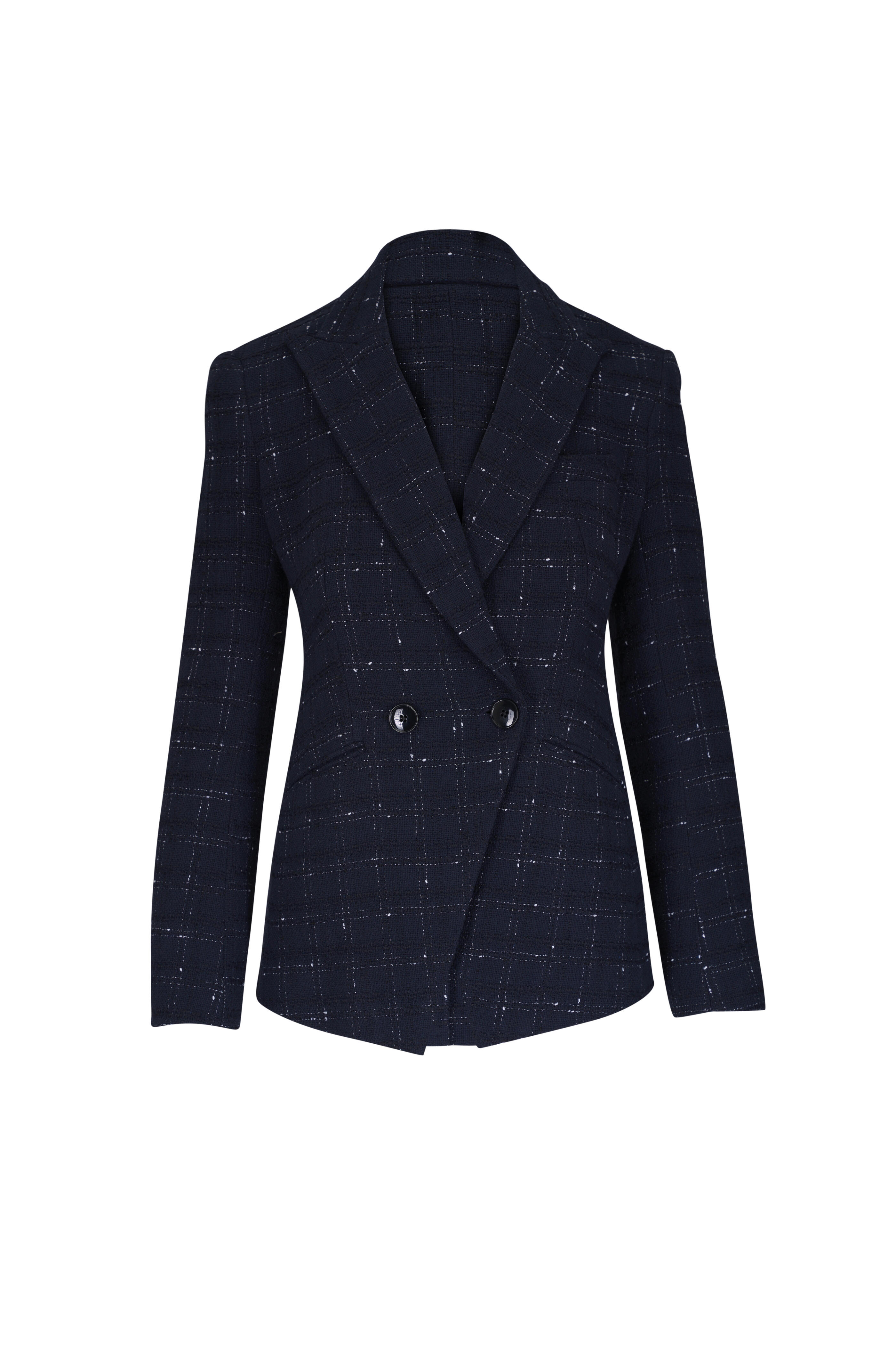 Veronica Beard - Rickie Blue & White Tweed Dickey Jacket