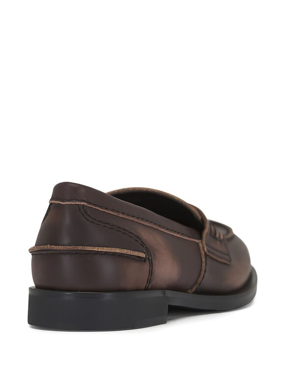 Miu Miu Black Brushed Leather Penny Loafer - view 6