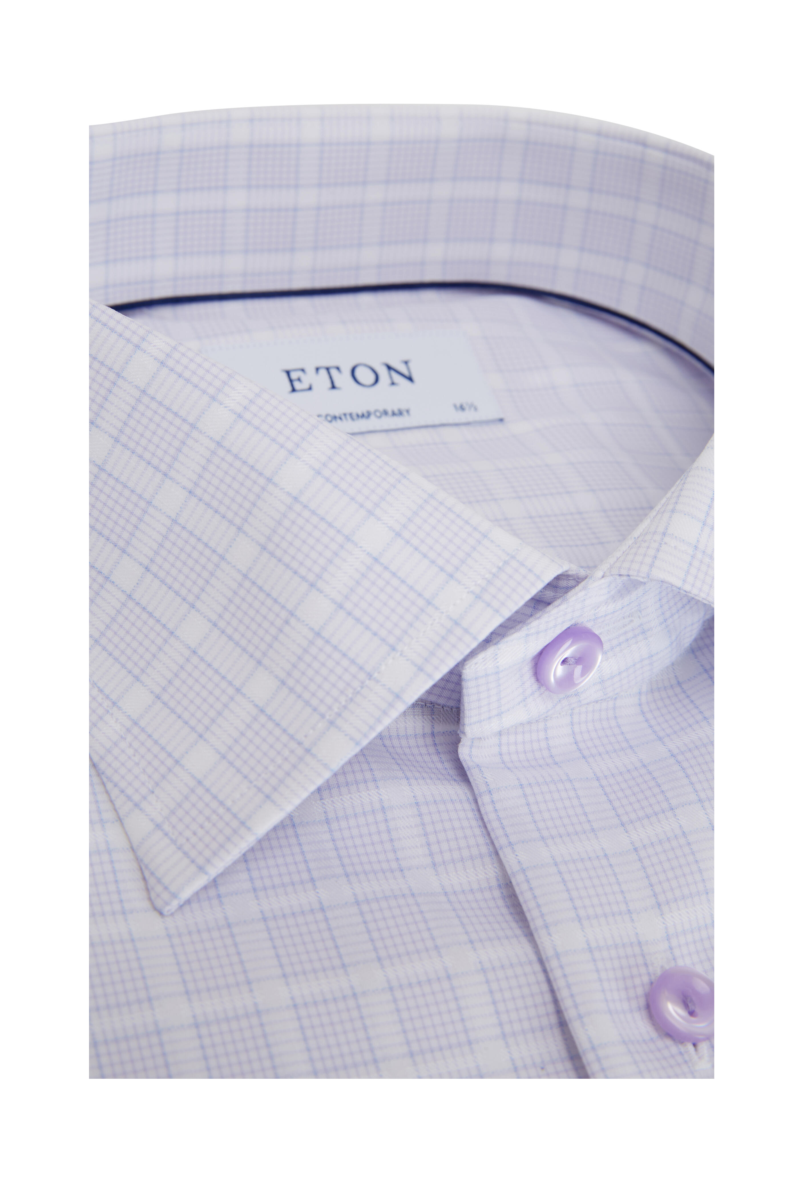 Eton - Light Lavender Check Contemporary Fit Sport Shirt