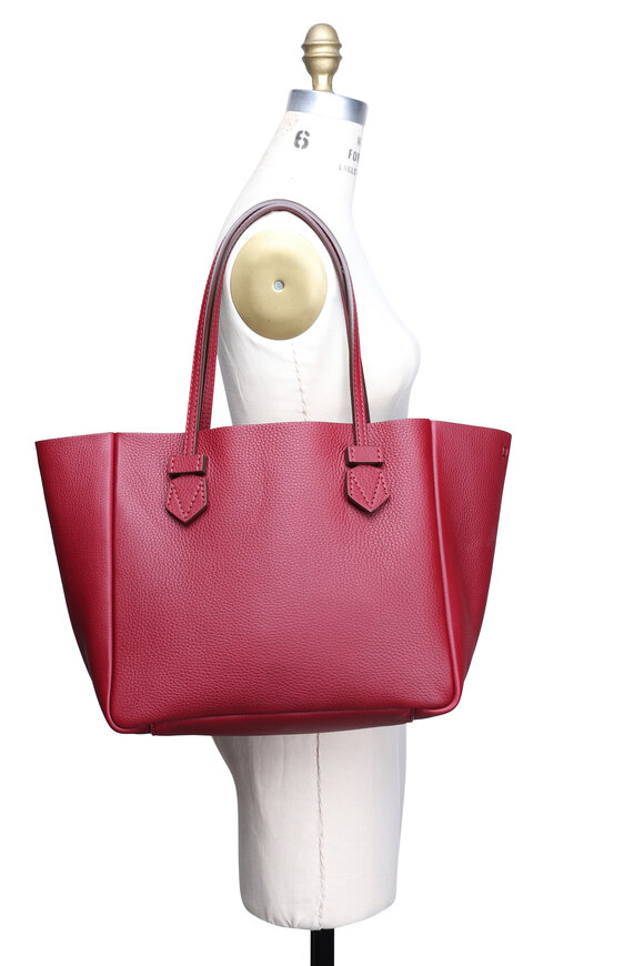 Moreau Paris Small Vincennes Maroon Reversible Leather Tote - view 5