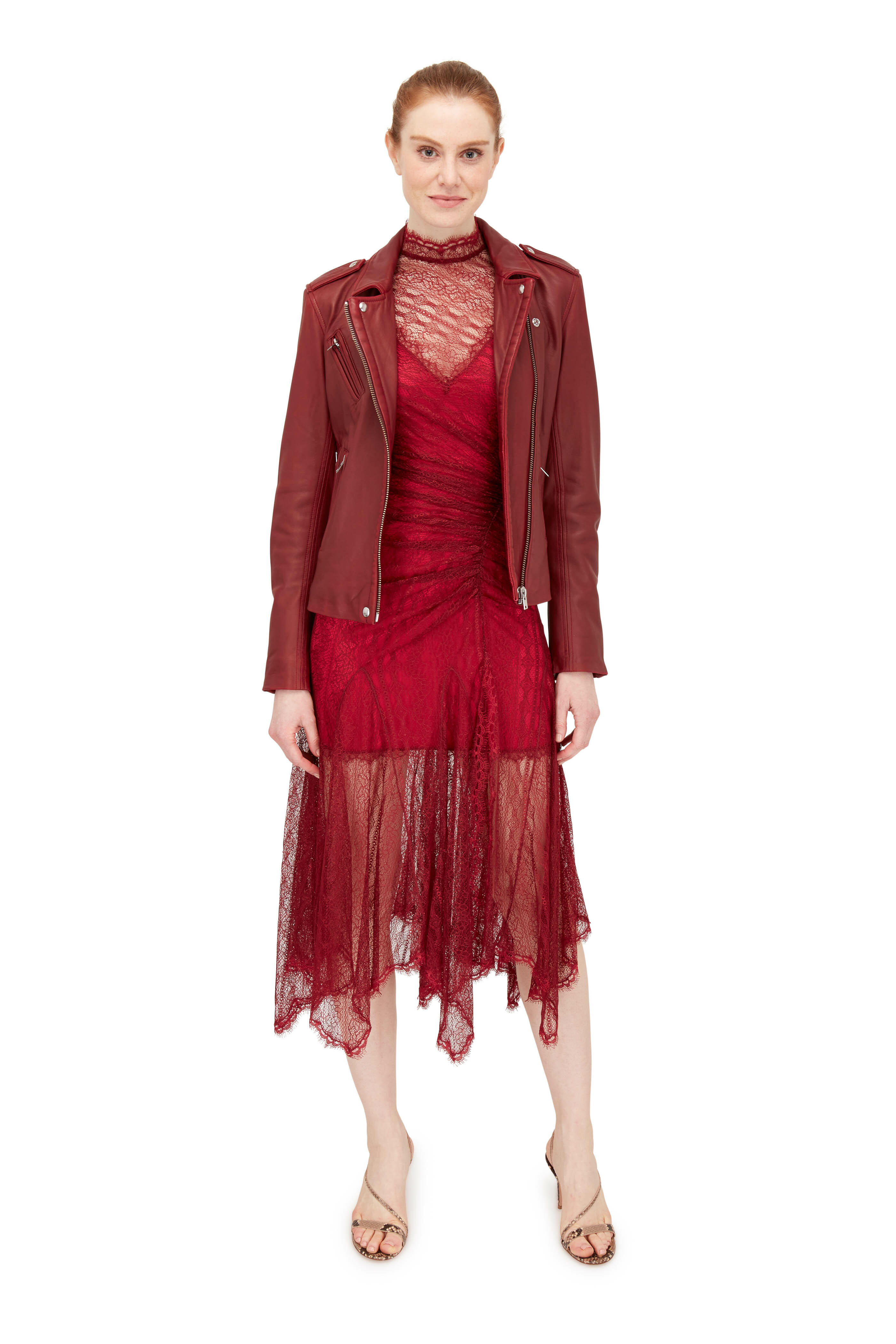 IRO - Han Cardinal Red Leather Jacket