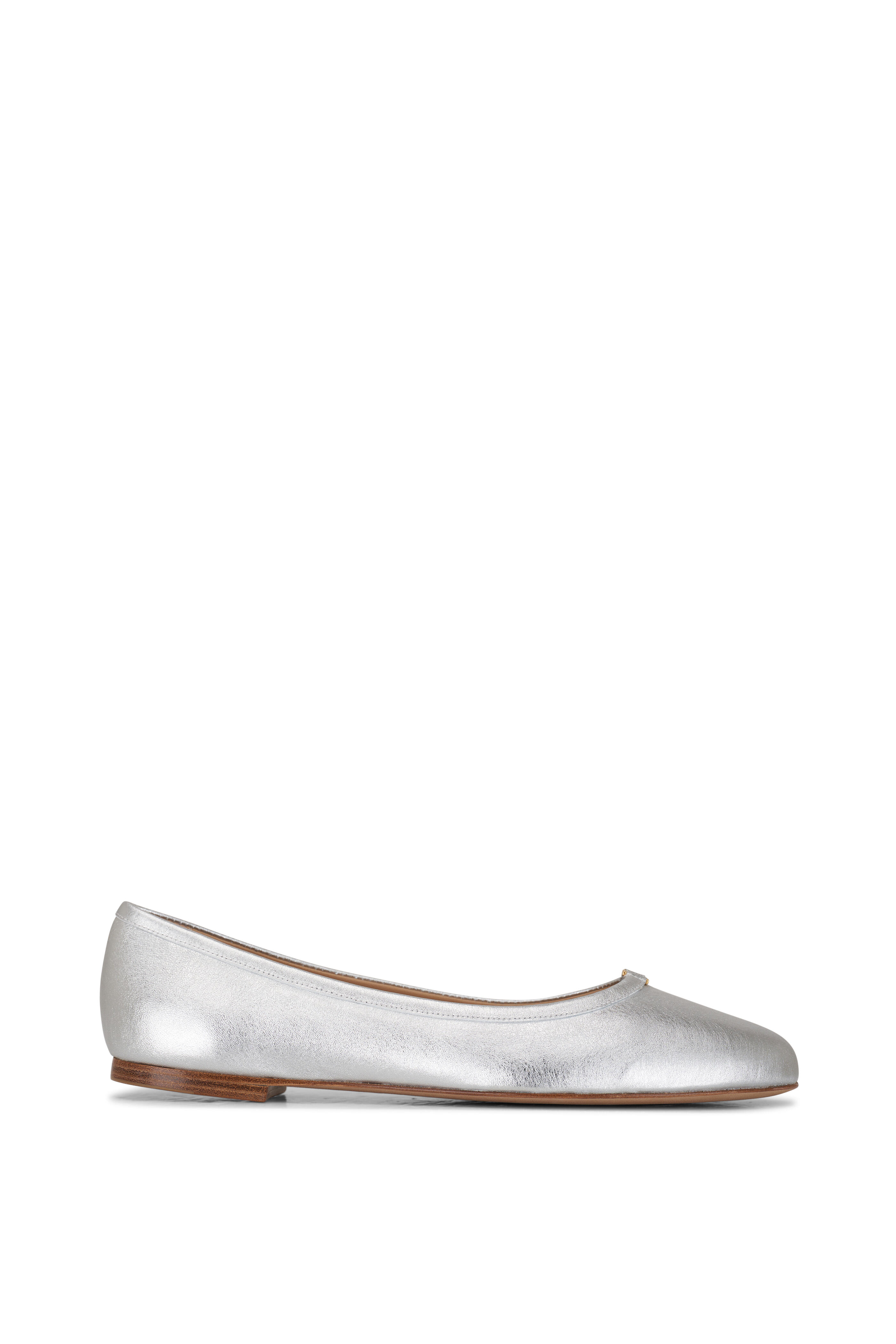 Chloé Kids buckled leather ballerina shoes - Silver