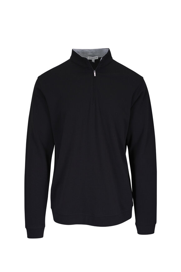 Peter Millar Crown Comfort Black Quarter Zip Pullover - view 1