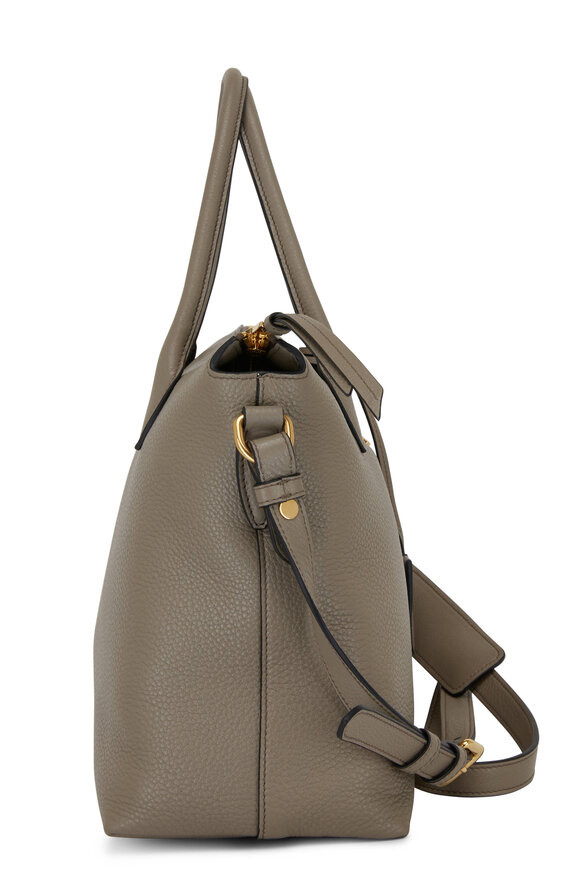 Prada - Gray Vitello Daino Guitar Strap Shoulder Bag 