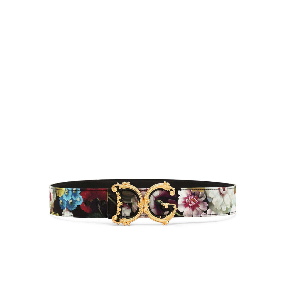 Dolce & Gabbana - Floral Print Leather Belt | Mitchell Stores display picture 3