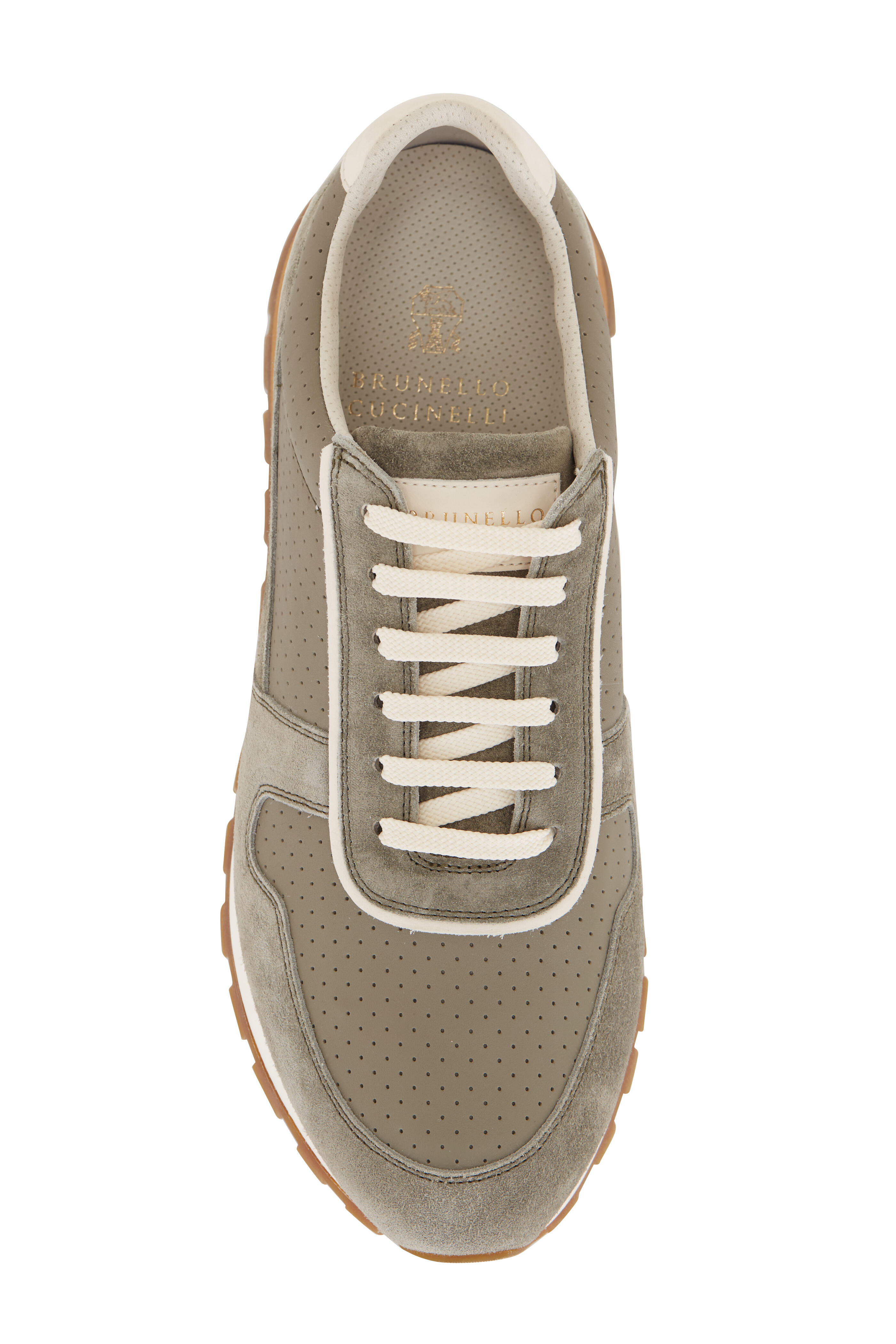 スニーカー BRUNELLO CUCINELLI GREY/SAGE GREEN SNEAKERS IN SUEDE Brunello Cucinelli Grey/Sage Green Sneakers in Suede