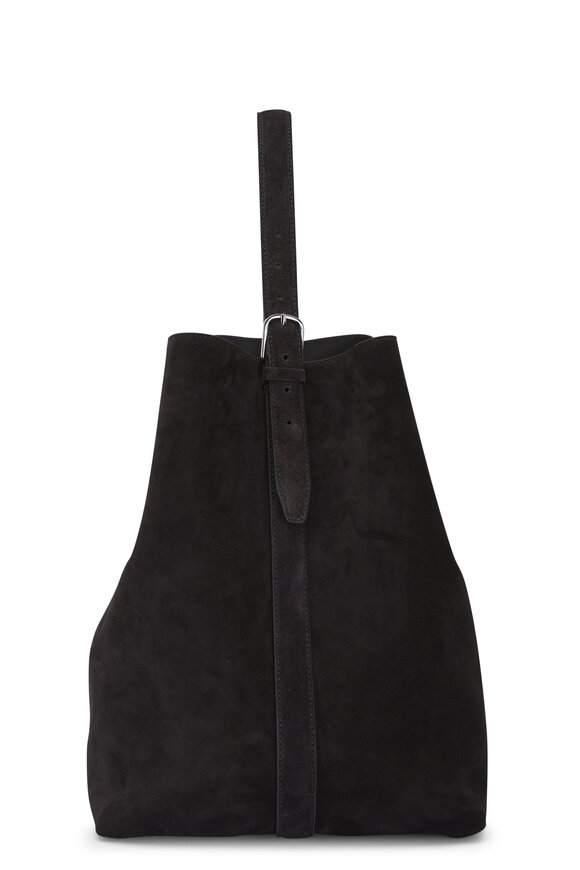 Totême - Belted Dark Brown Suede Tote Bag