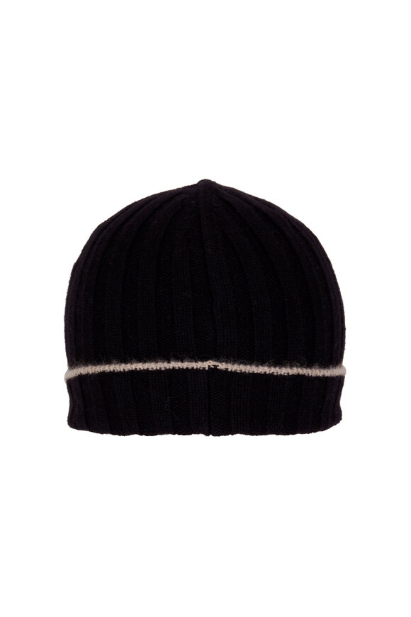 Brunello Cucinelli - Black Cashmere Ribbed Beanie 