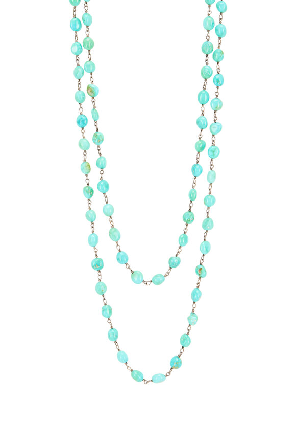 Loriann - Small Sleeping Beauty Turquoise Chain Necklace