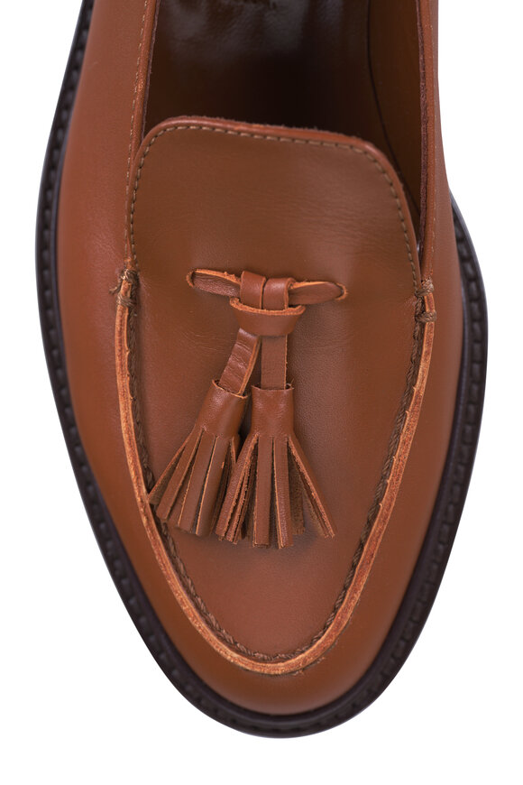 Manolo Blahnik Bucky Medium Brown Leather Tassel Loafer - view 4