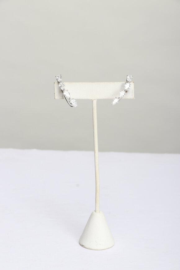 Louis Newman Platinum Diamond Ear Climbers