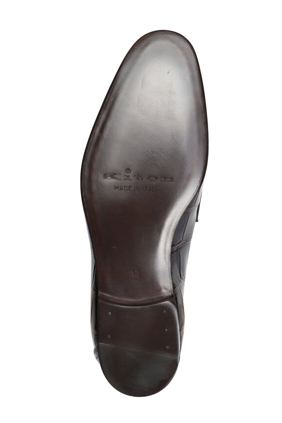 Kiton Dark Brown Leather Penny Loafer - view 4