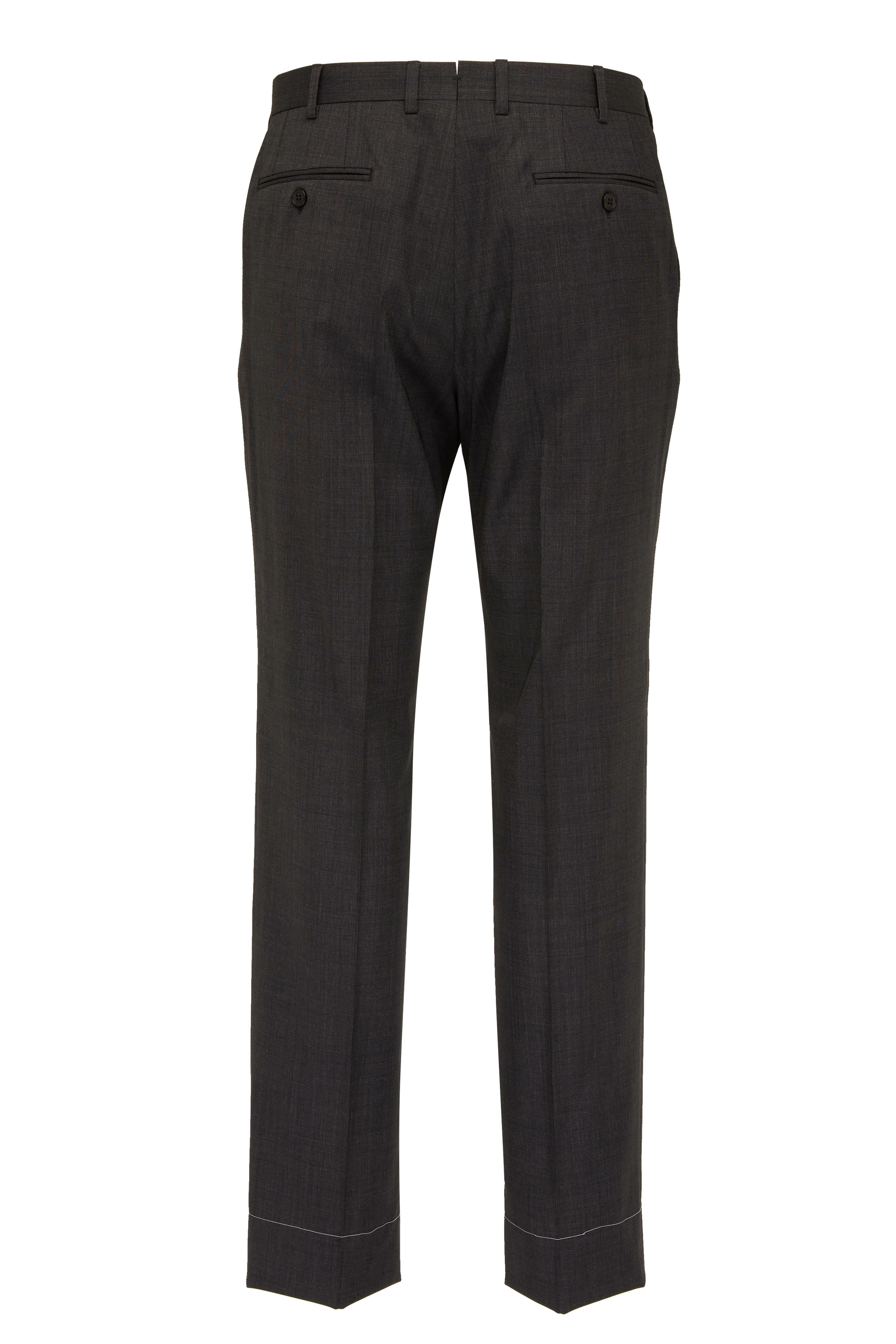 Black Wool Stretch Dress Pant