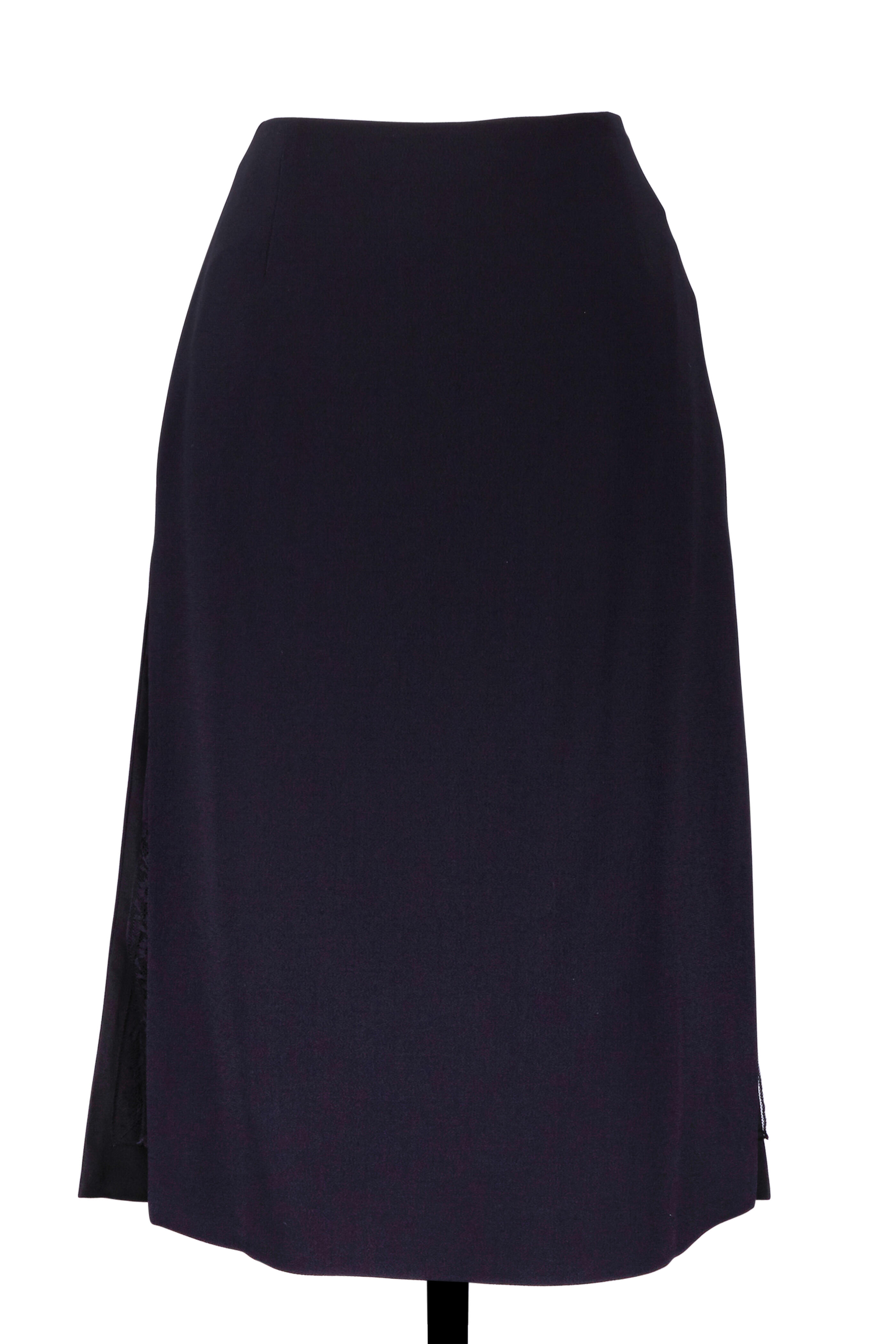 Prada - Black Lace Detail Side Slit Skirt