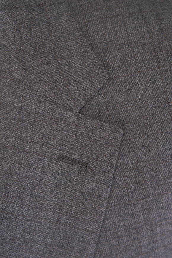 Canali Gray Tonal Windowpane Wool Suit - view 3