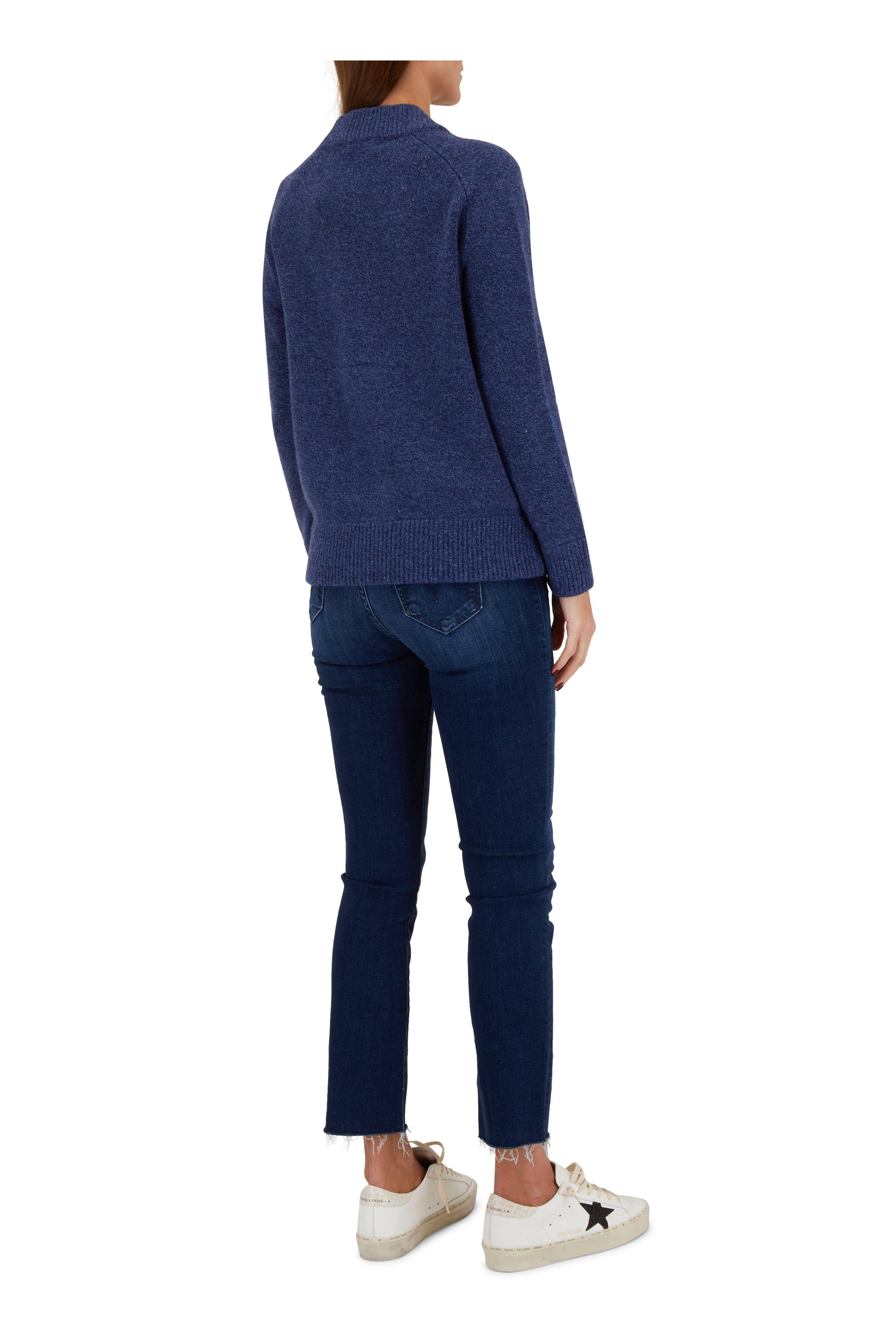 CO Collection - Blue Mélange Wool Oversized Cardigan