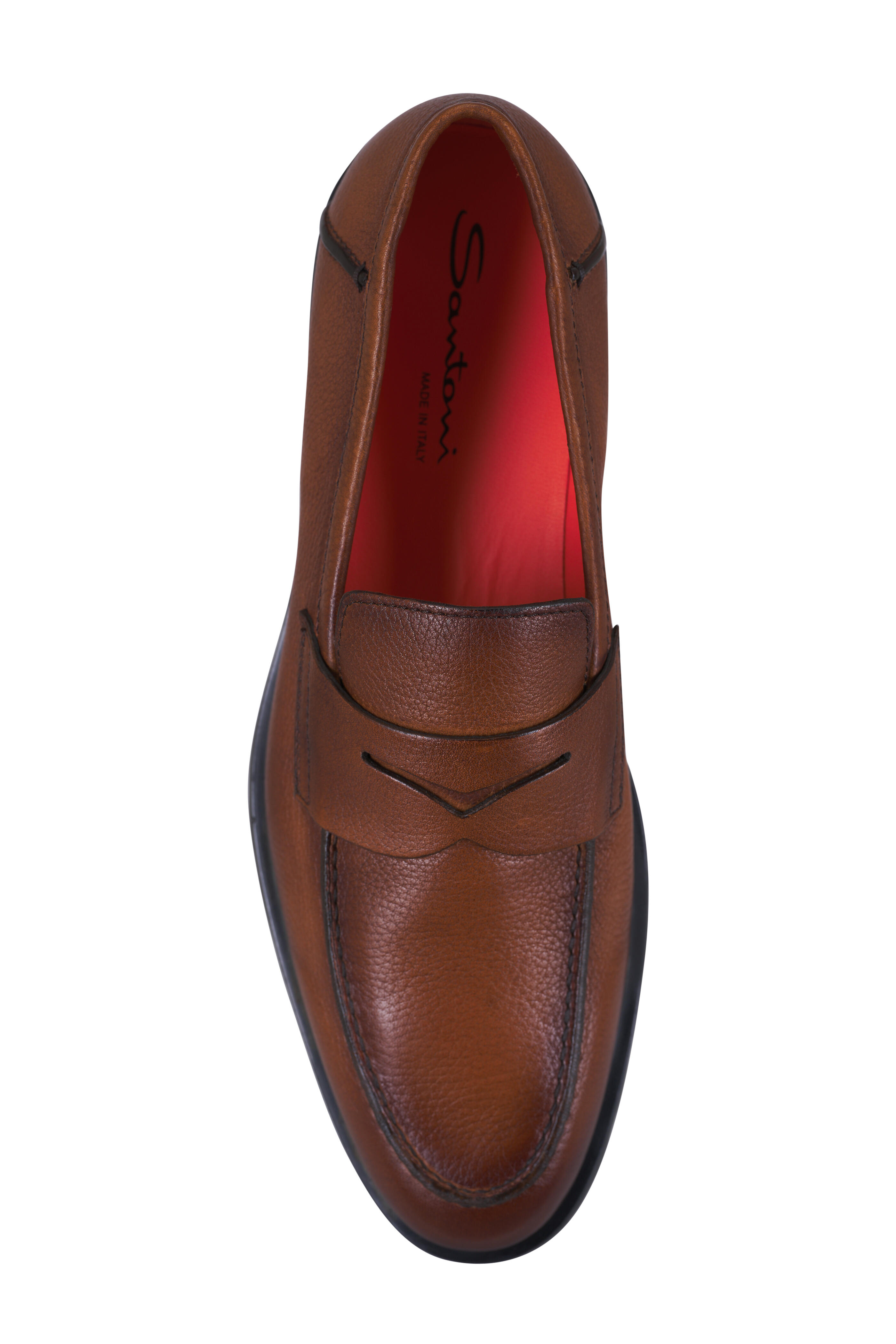 Santoni - Rock Dark Brown Leather Loafer | Mitchell Stores