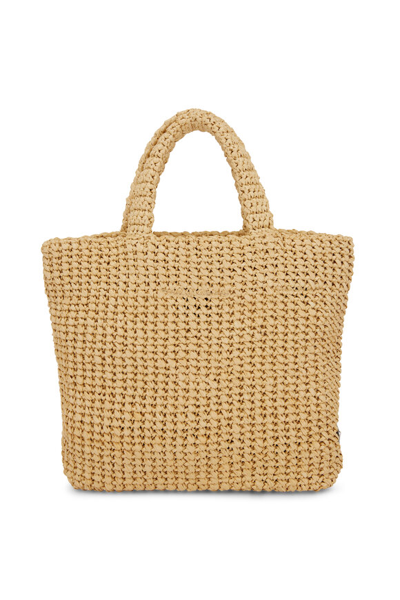 Prada - Natural Raffia Logo Small Tote