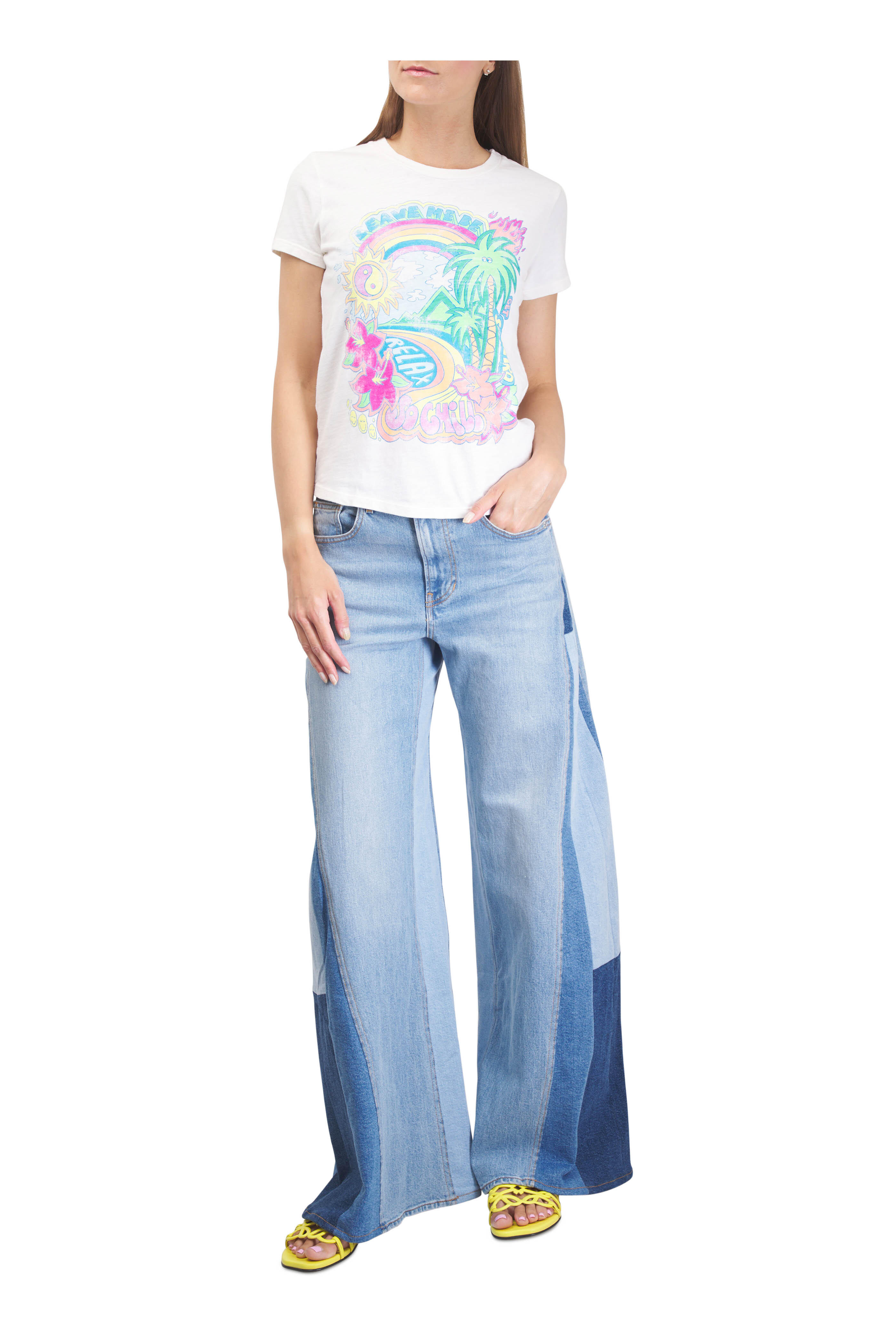 Veronica Beard - Vicki Patchwork Extra Wide Leg Jean