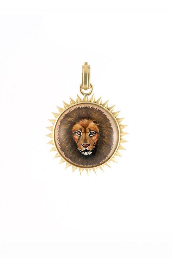 Sylva & Cie Hand Painted Lion Pendant