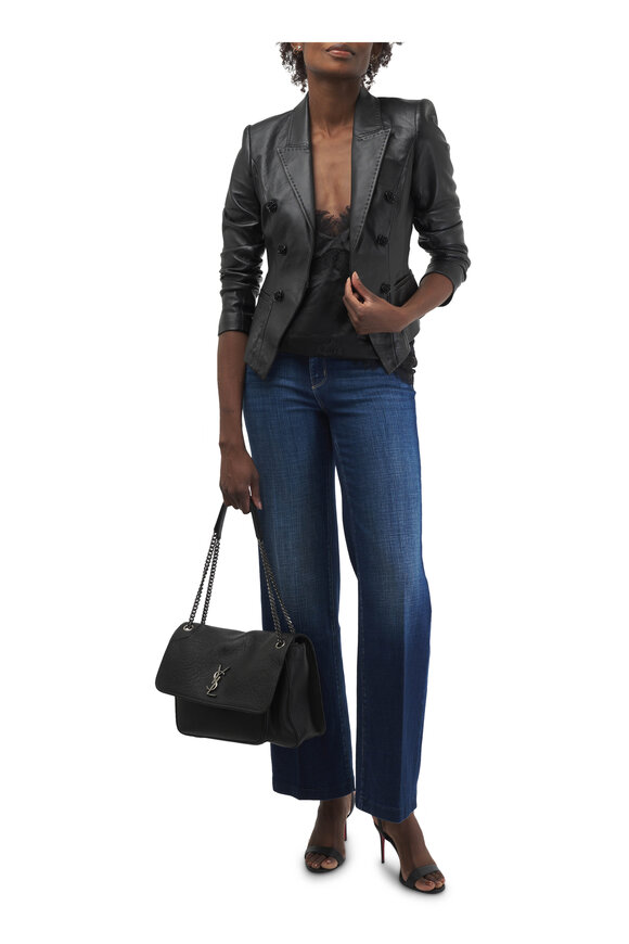 L'Agence - Andalusia Black Leather Blazer