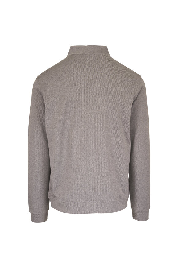 Peter Millar Crown Crafted Grant Gray Knit Quarter Zip Sweater - view 2