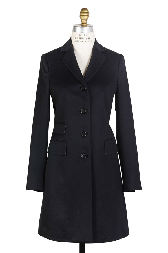 Kiton - Black Cashmere Classic Four Button Coat 