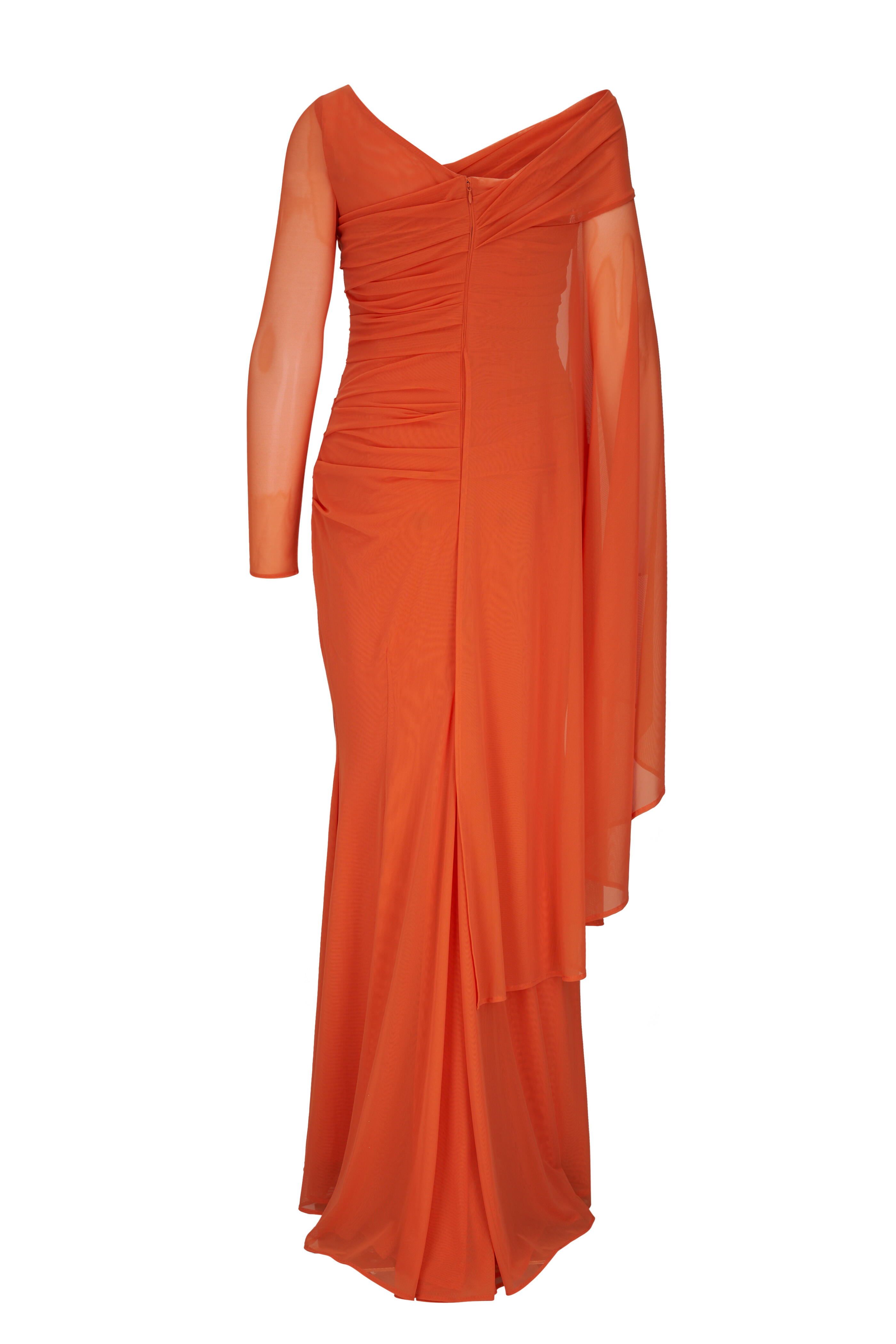 Talbot Runhof - Orange Slim Fit Asymetric Gown
