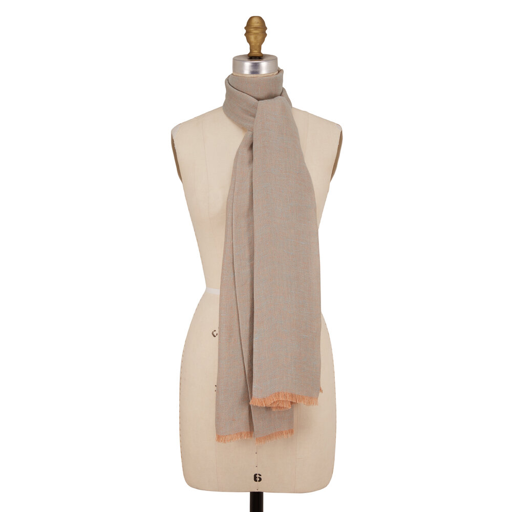 Loro Piana Stola Solaro Linen Chevron Scarf Mitchell Stores