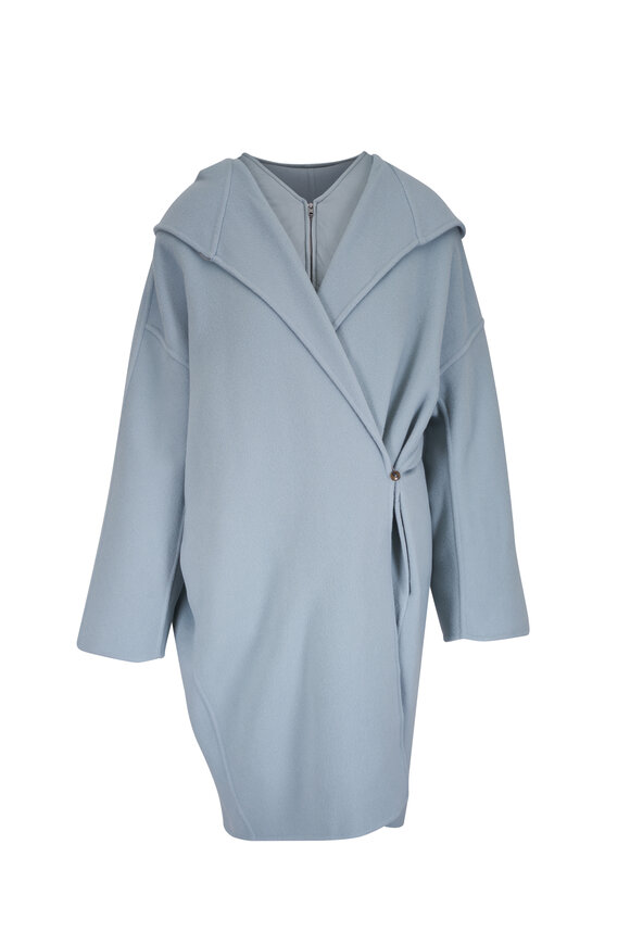 Herno - Cappotto Dusty Blue Oversized Wool Coat