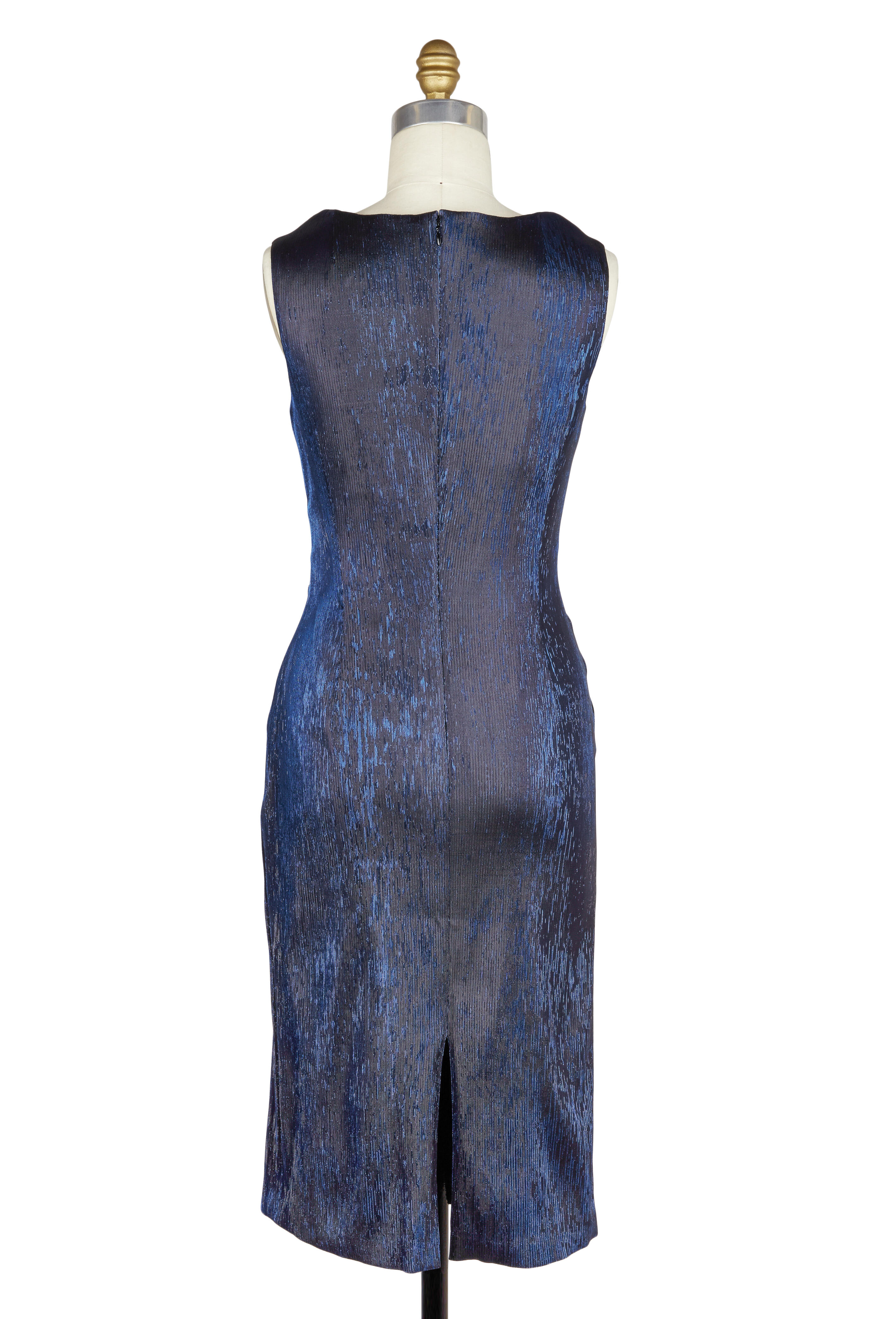 Talbot Runhof - Gobelina Navy Blue Iridescent Cocktail Dress