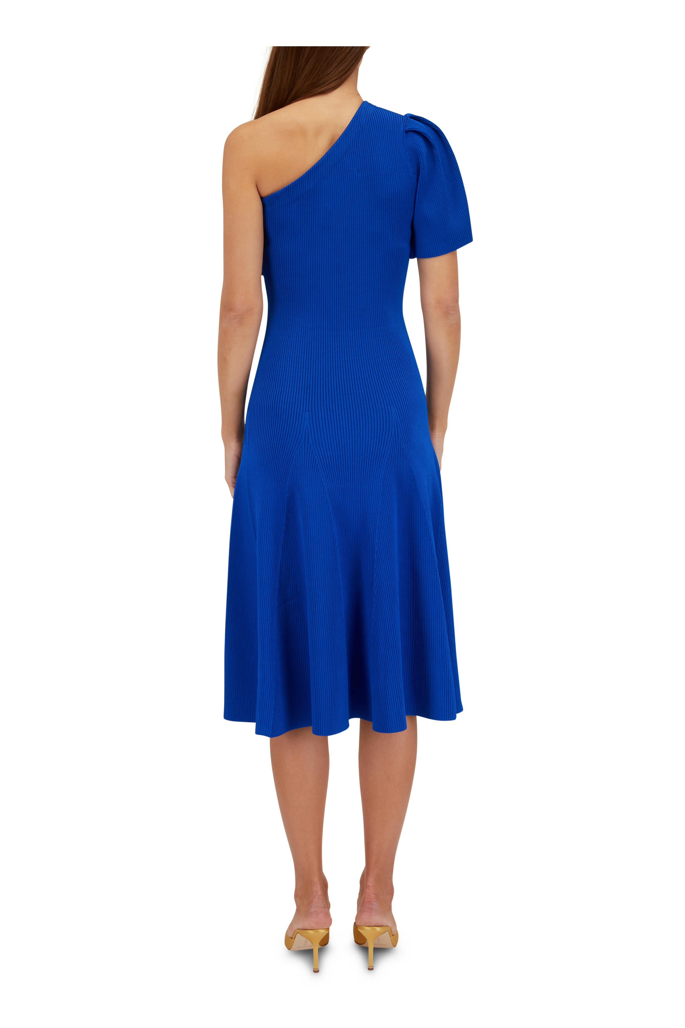 Carolina Herrera - Cobalt Blue One Shoulder A-Line Dress