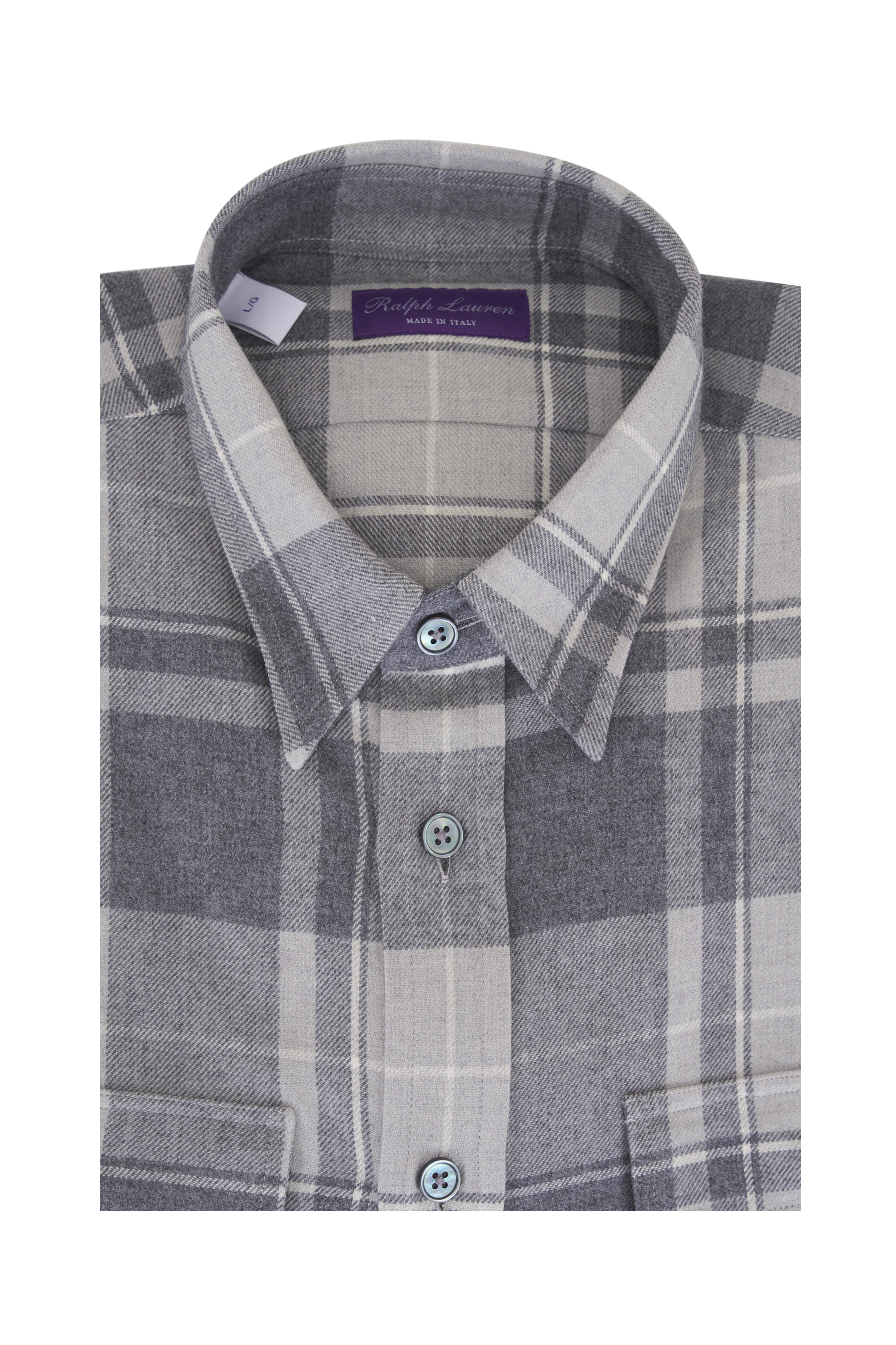Ralph Lauren Purple Label - Heather Gray Plaid Sport Shirt