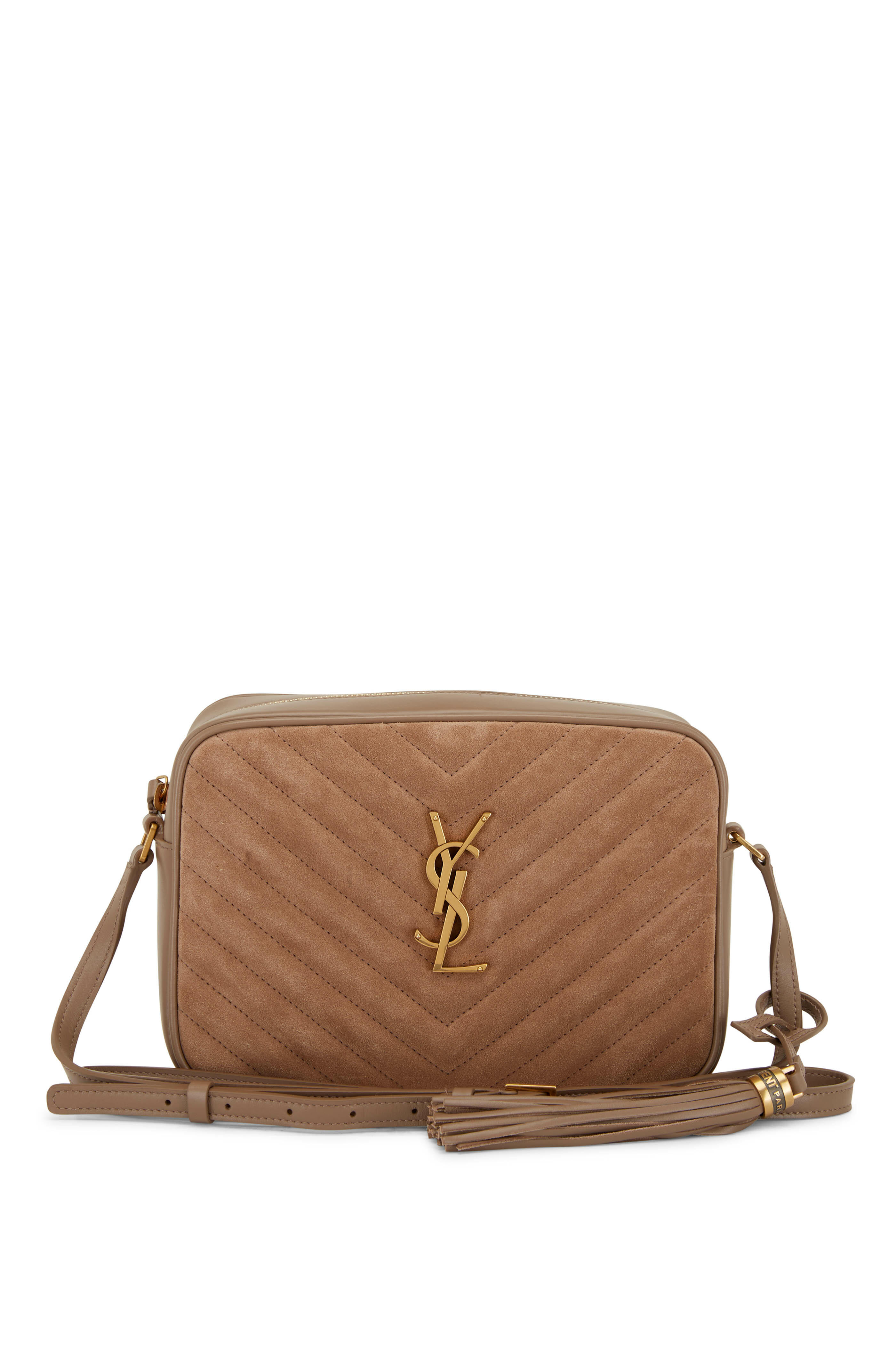 Lou Quilted Leather Camera Bag in Brown - Saint Laurent