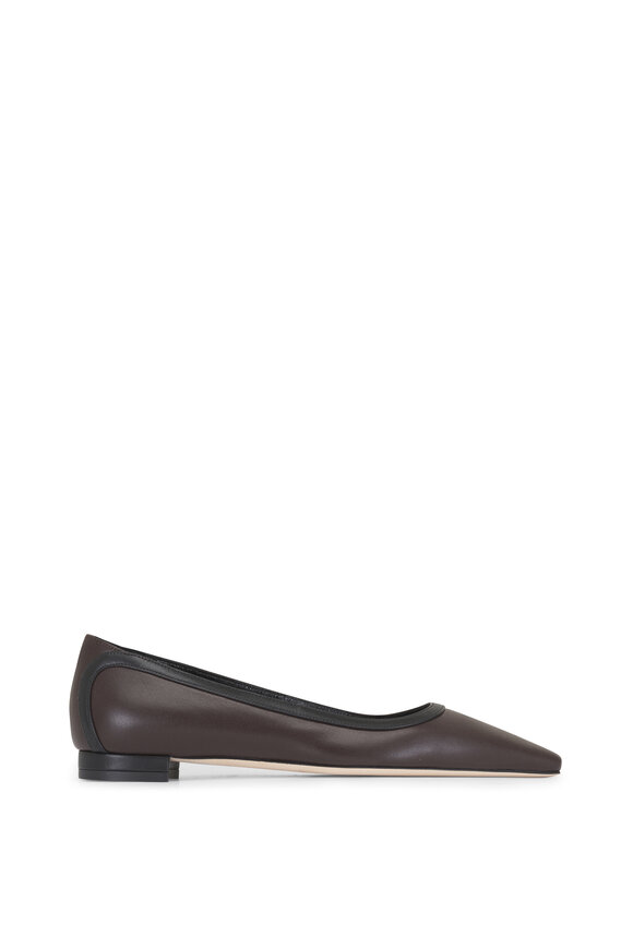 Manolo Blahnik Filotas Dark Brown & Black Leather Flat - view 3